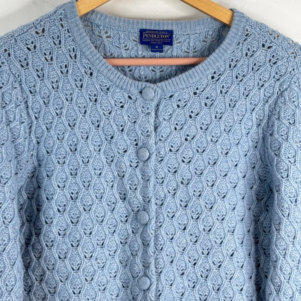 Pendleton Light Blue Knit Cardigan Sweater - Picture 2 of 10